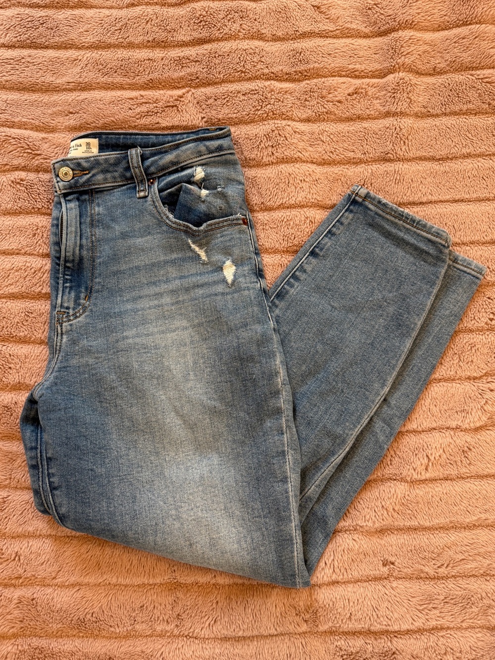 Abercrombie & Fitch Curve Love High Waist Blue Super Skinny Ankle Jeans SIZE 10